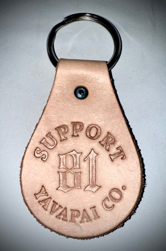 Support 81 Yavapai Co. leather key chain